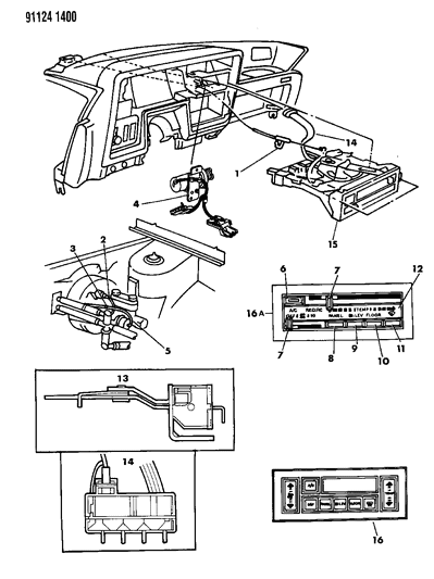 1991 Chrysler New Yorker Control, Air Conditioner Diagram