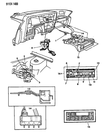 1991 Chrysler LeBaron Control, Air Conditioner Diagram