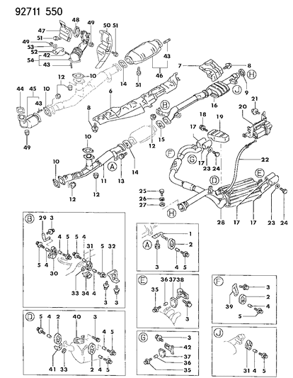 1994 Dodge Stealth Gasket-Converter To Pipe Diagram for MB687002