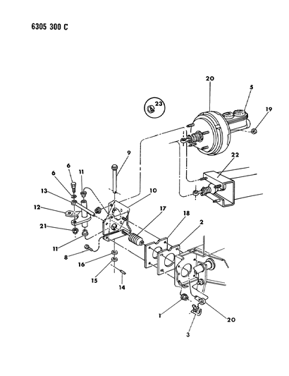 1986 Dodge Ram Van Booster, Master Cylinder Diagram