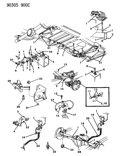 1991 Dodge Ram Wagon Brake PRPG/METERING/WARNING Diagram for 52004841