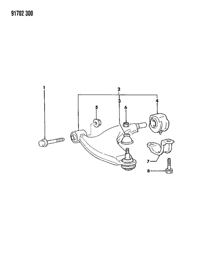 1991 Dodge Colt Arm, Lower Front Suspension Diagram 2