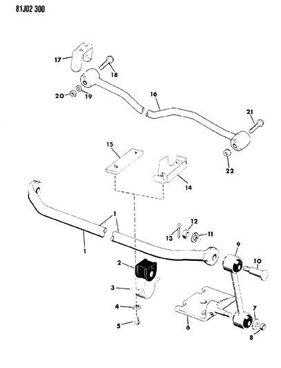 1985 Jeep J20 Bar, Front Stabilizer Diagram