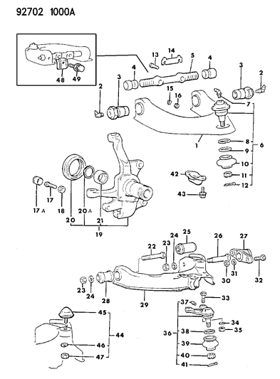 1993 Dodge Ram 50 Suspension - Front Diagram 1