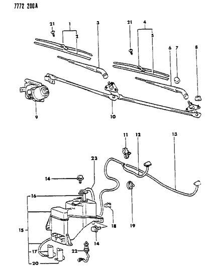 1988 Dodge Colt Link WIPER LHD Diagram for MB314157