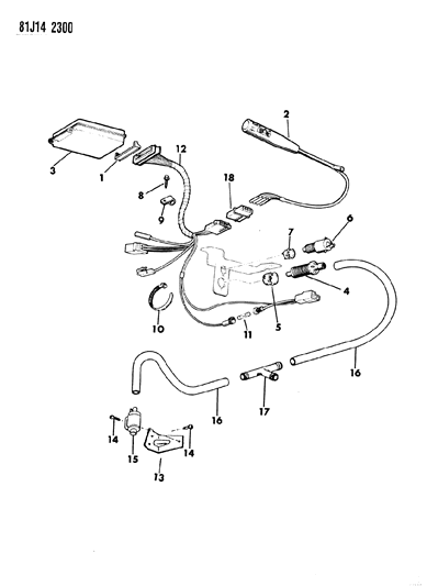 1984 Jeep Wrangler Speed Control, Instrument Panel Components Diagram