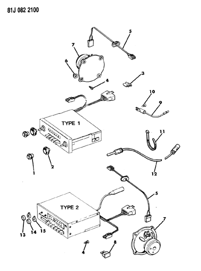 1986 Jeep Comanche Speakers & Radio Knobs Diagram 2