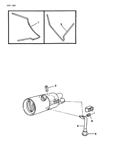 1984 Chrysler Laser Lever - Column Shift & Indicator Diagram