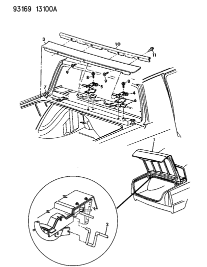 1993 Chrysler Imperial Molding B/LITE Lower Diagram for 4676218