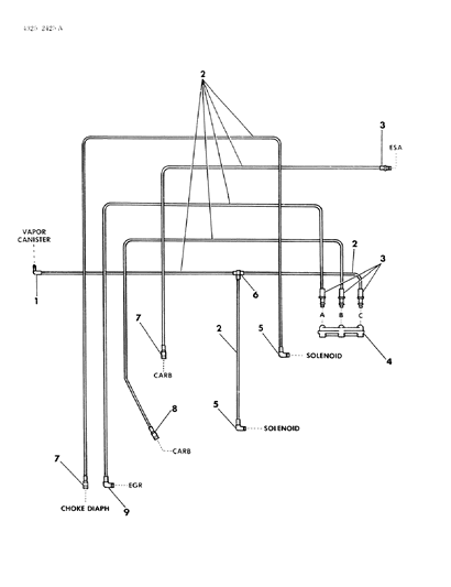 1985 Dodge W250 EGR Hose Harness Diagram 2