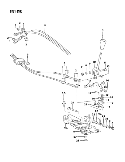 1989 Dodge Colt Controls, Gearshift Diagram