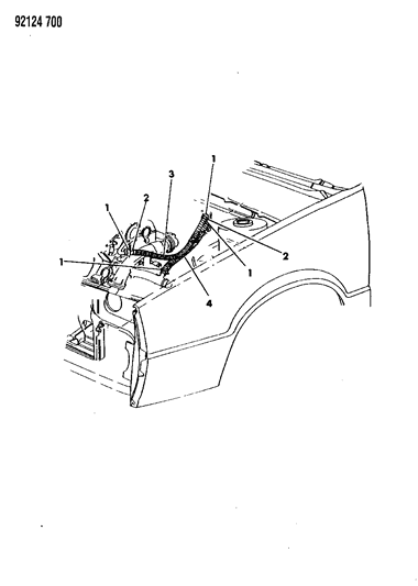 1992 Chrysler LeBaron GTC Plumbing - Heater Diagram 2
