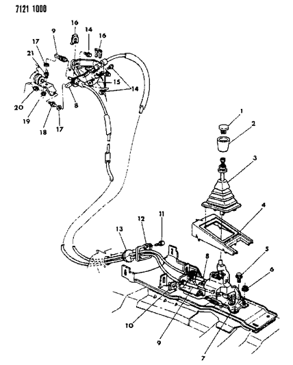 1987 Dodge Shadow Controls, Gearshift Diagram