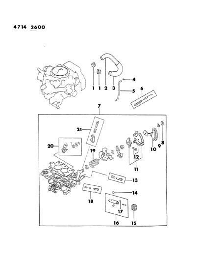 1984 Dodge Ram 50 Carburetor Throttle Parts Diagram 2