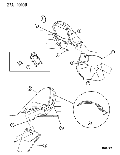 1995 Chrysler LHS Splash Shield - Rear Diagram