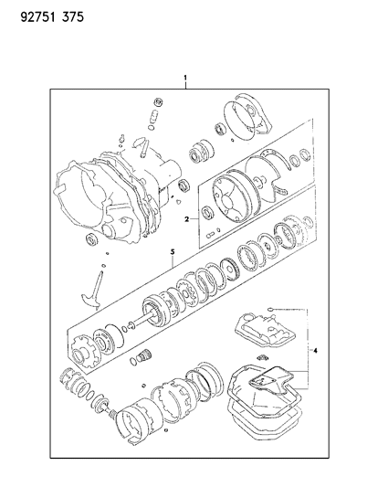 1993 Dodge Colt Seal & Gasket Package, Repair Automatic Transaxle Diagram 2