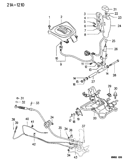 1996 Dodge Avenger Controls, Gearshift Diagram