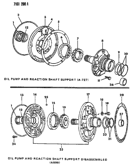 1987 Chrysler Fifth Avenue Oil Pump With Reaction Shaft Diagram 2