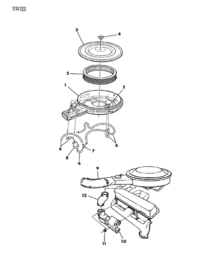 1985 Chrysler LeBaron Base Air Cleaner Diagram 7