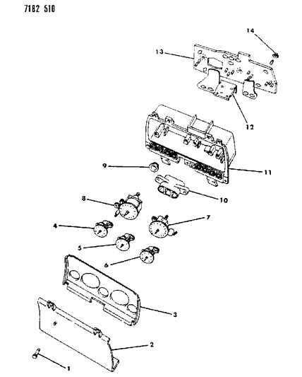 1987 Dodge Shadow Instrument Panel Cluster Diagram