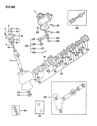 1989 Dodge Ram 50 Arm Kit, Pitman Diagram for MB241166