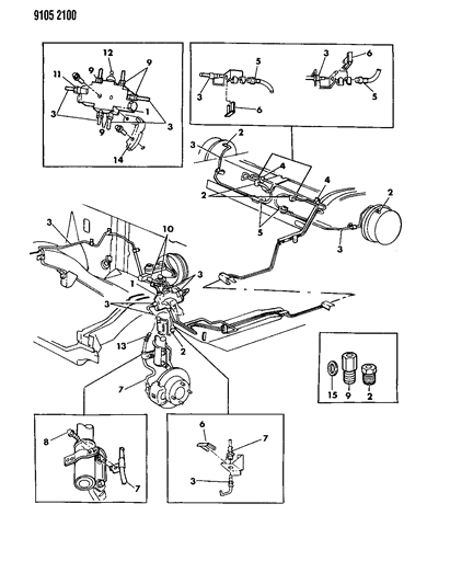 1989 Dodge Omni Lines & Hoses, Brake Diagram