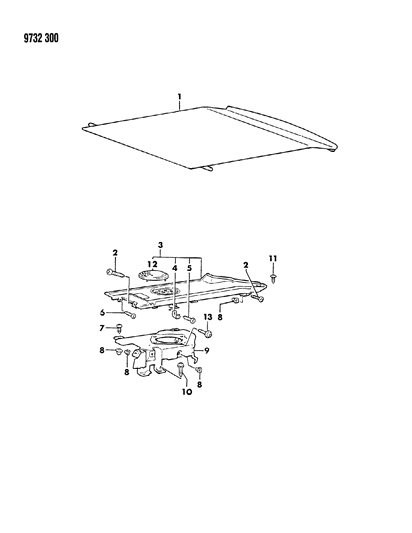 1989 Chrysler Conquest Panel Rear Shelf Diagram