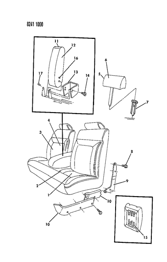 1988 Dodge Dynasty Front Seat Diagram 1
