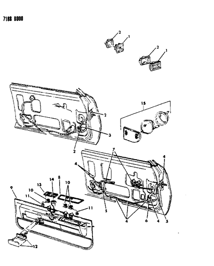 1987 Chrysler New Yorker Wiring & Switches - Front Door Diagram