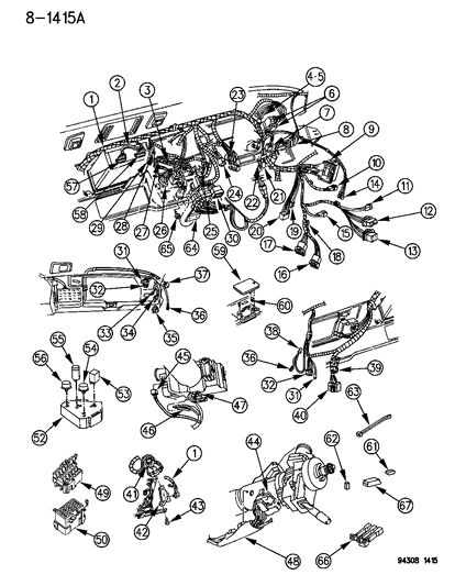 1995 Dodge Ram Wagon Wiring - Instrument Panel Diagram