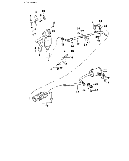 1986 Dodge Colt Exhaust Diagram for E0035460