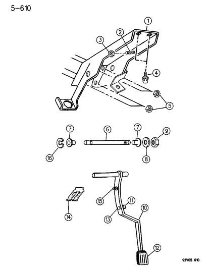 1994 Dodge Viper Brake Pedal Diagram