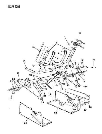 1991 Dodge Ram Wagon Travel Seat System Diagram 5