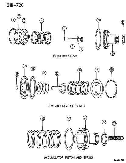 1994 Jeep Wrangler Servos - Accumulator Piston & Spring Diagram 2