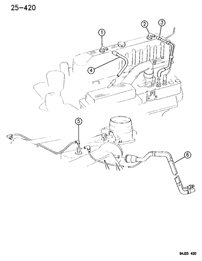 1995 Jeep Wrangler Vent-CRANKCASE Vent To Air Clean Diagram for 53030495