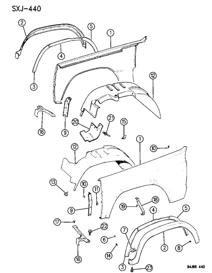 1996 Jeep Cherokee Applique Diagram for 4798783