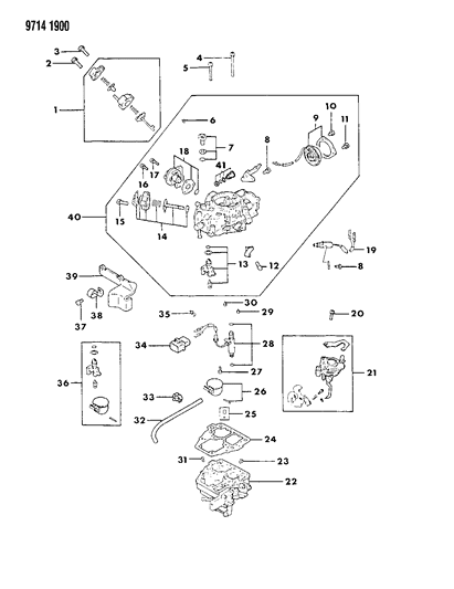 1989 Dodge Ram 50 Carburetor Inner Parts Diagram