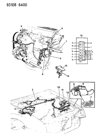 1993 Chrysler LeBaron GTC Wiring - Engine & Related Parts Diagram