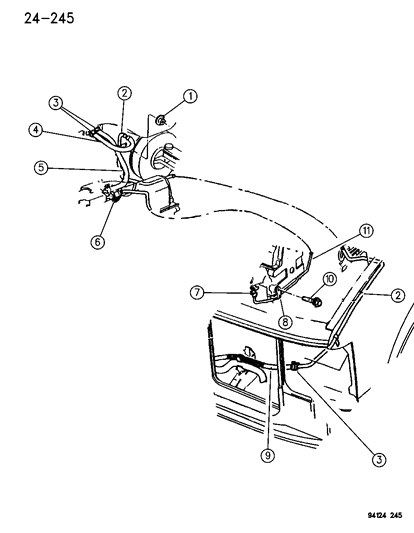 1994 Dodge Caravan Plumbing - Heater Diagram 1