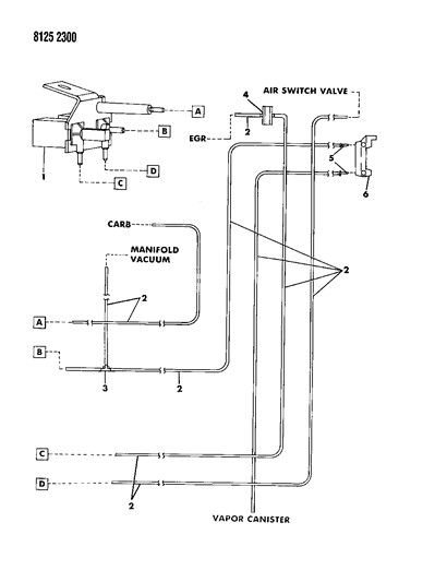 1988 Dodge Grand Caravan EGR Hose Harness Diagram 6