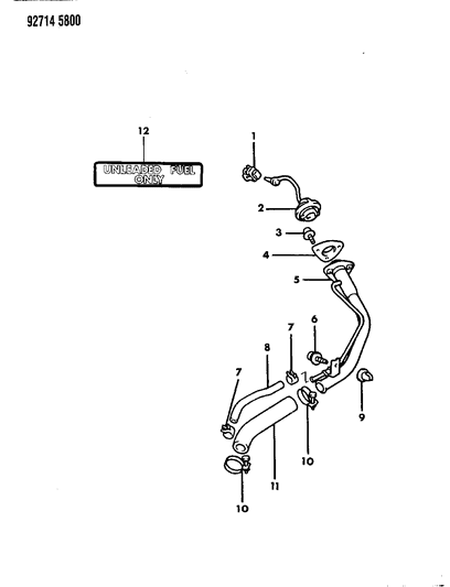 1992 Dodge Ram 50 Fuel Tank Filler Tube Diagram 4