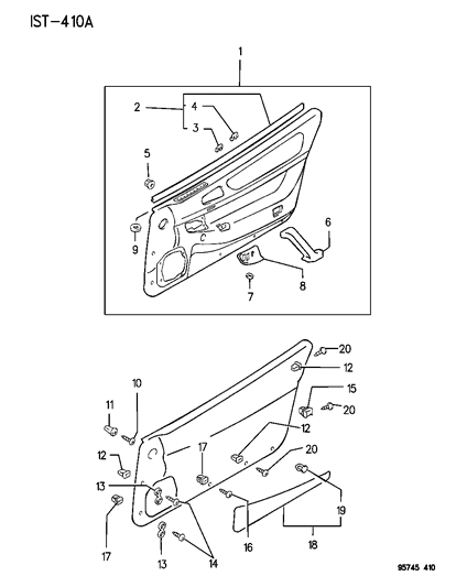 1996 Dodge Stealth Front Door Panels Diagram