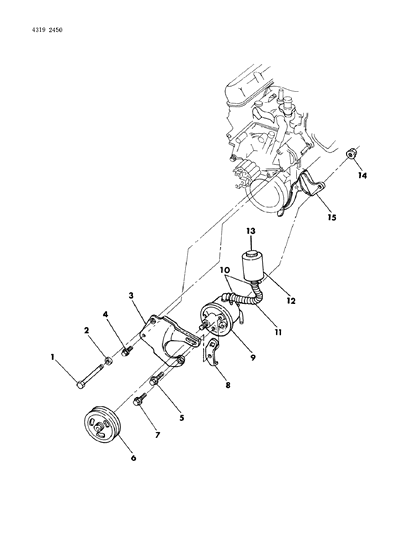 1984 Dodge W150 Pump Mounting - Power Steering Diagram 2