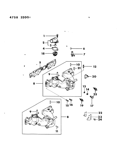 1984 Dodge Ram 50 Manifold - Intake Diagram