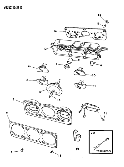 1991 Dodge W350 DIFFUSER-Lamp Diagram for 4051529