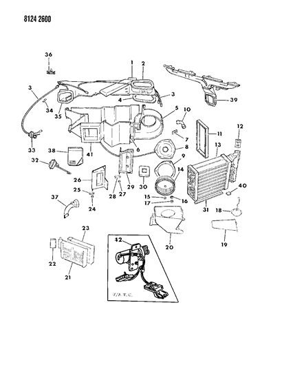 1988 Chrysler New Yorker Air Conditioning & Heater Unit Diagram