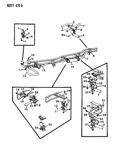 1992 Dodge D150 Exhaust System Diagram 5