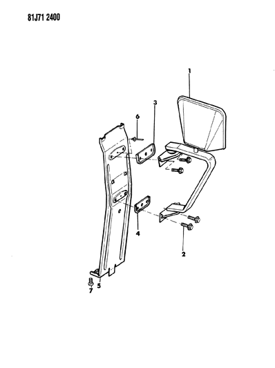 1986 Jeep Wagoneer Mirror - Exterior Diagram 2