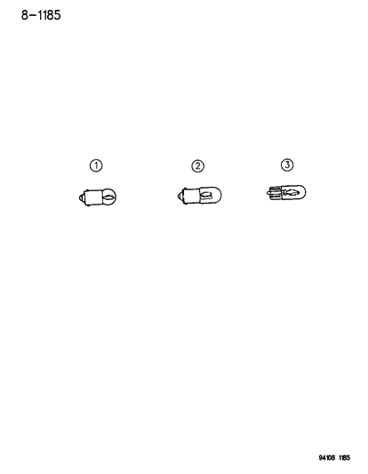 1994 Dodge Grand Caravan Bulb Cross Reference--Interior Lamps Diagram