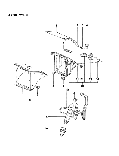 1984 Chrysler Conquest Concealed Headlamp Diagram